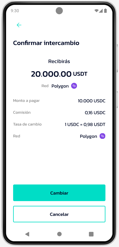 Exchange Billetera